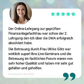 Feedback Finanzanlagenfachmann/-frau intensiv Online-Kurs
