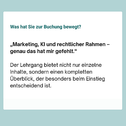Teilnehmer Versicherungsmakler IHK - Was hat zur Buchung bewegt