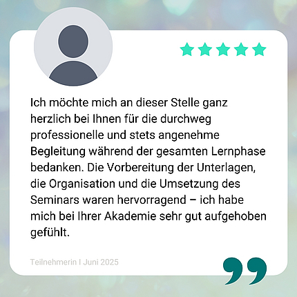 Feedback zum Geprüfte/r Fachmann/-frau für Versicherungsvermittlung Vorbereitung auf die IHK-Sachkundeprüfung gem. §34d GewO